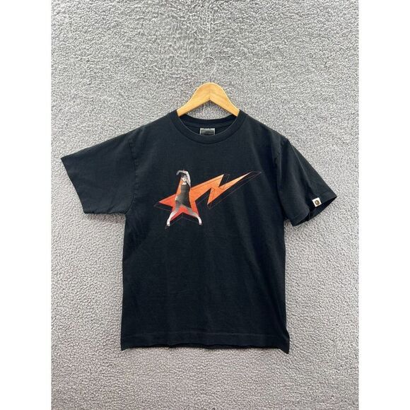 A Bathing Ape Bape Star Girl Logo Black T-Shirt Size Medium